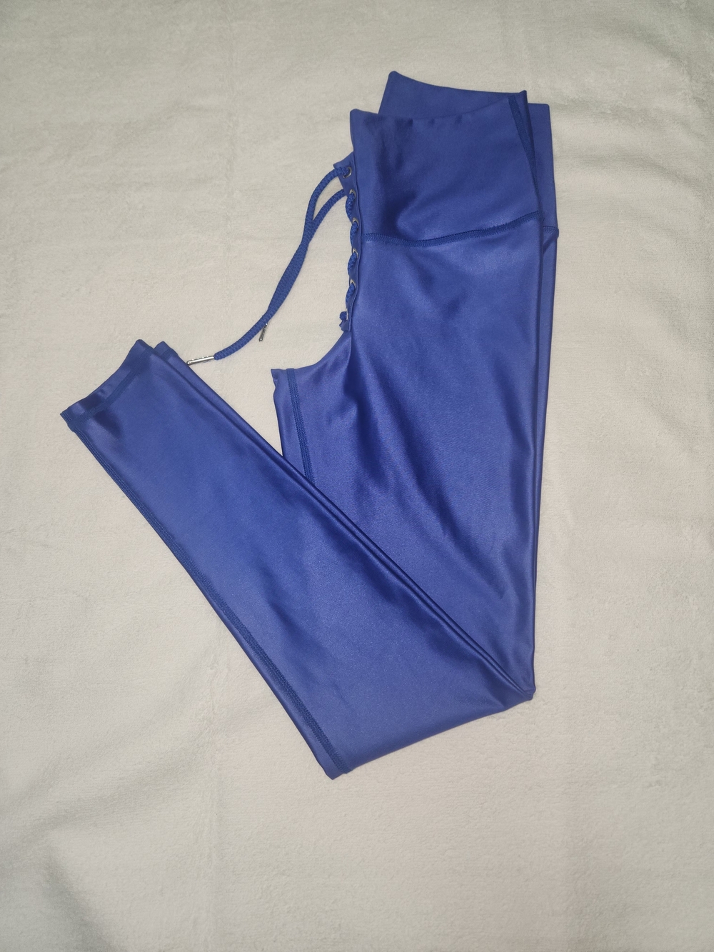 Women's Royal Blue Lace-Up Active Leggings
